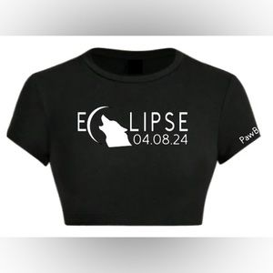 Solar Eclipse 🐾  Black Cropped Tee
